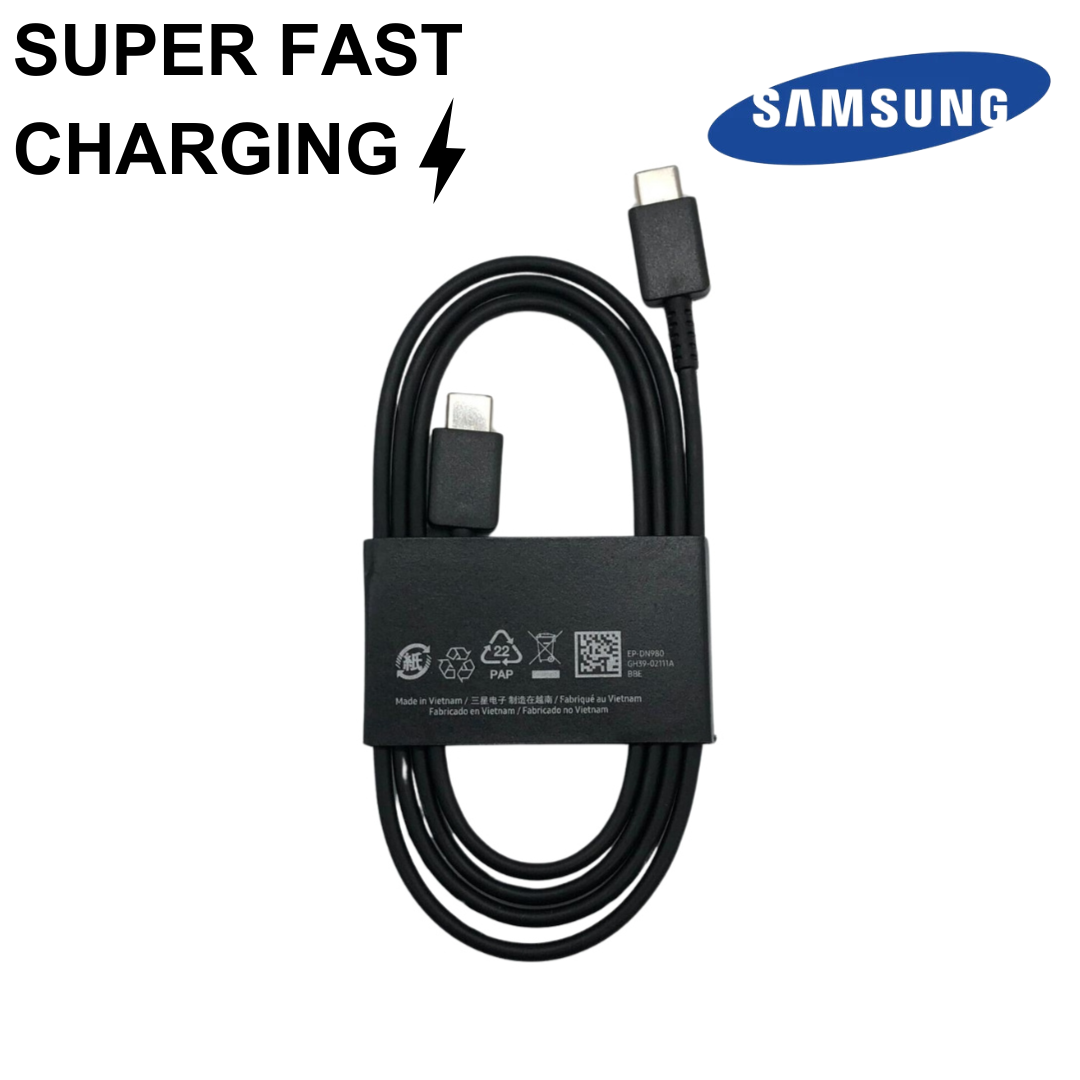 Original Samsung Type-C To Type-C Fast Charging Data Cable - Compatible with All 25W and 45W Samsung Chargers - Super fast PD Cable