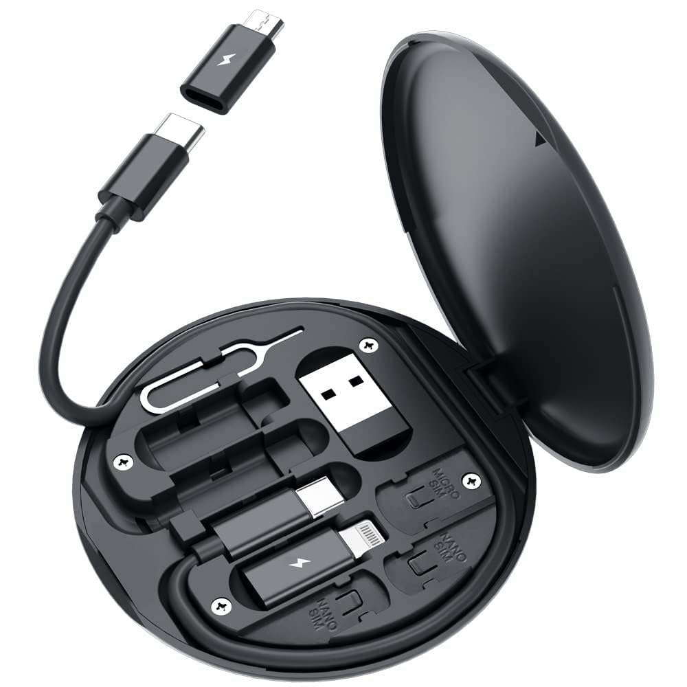 All-in-One 60W USB Fast Multiple Charging Cable Set - Type C, Micro USB - Compatible , Android, & Type C - PD Charging & Data Transfer - Includes Phone Stand, Sim Tray Eject Tool. (No Color Choice)